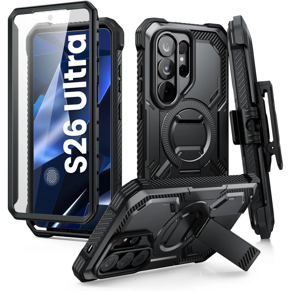 Handyhülle für Galaxy S26 Ultra, Supcase i-Blason Armorbox Mag KickStand Clip SP mit MagSafe, Schwarz