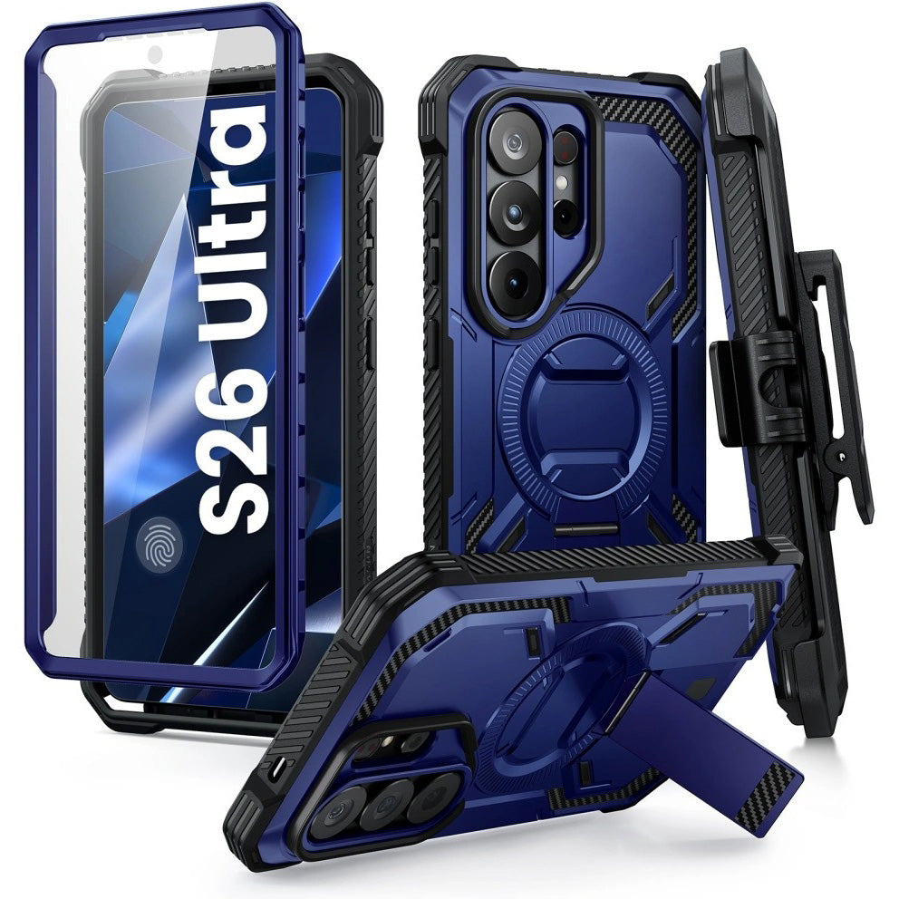 Handyhülle für Galaxy S26 Ultra, Supcase i-Blason Armorbox Mag KickStand Clip SP mit MagSafe, Dunkelblau