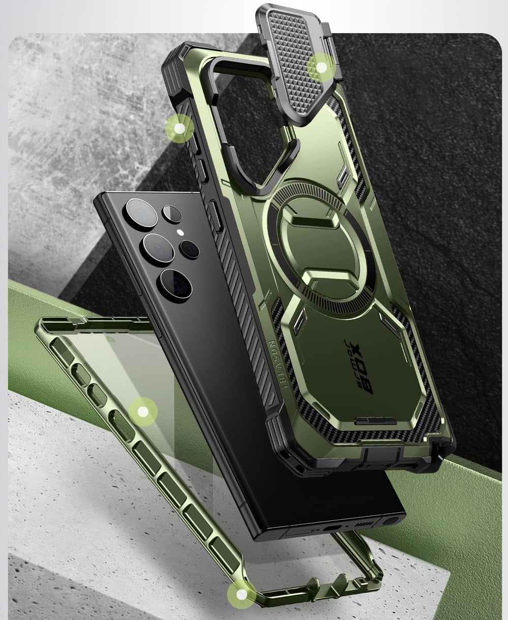 Schutzhülle für Galaxy S24 Ultra, Supcase i-Blason Armorbox Mag SP, Grün