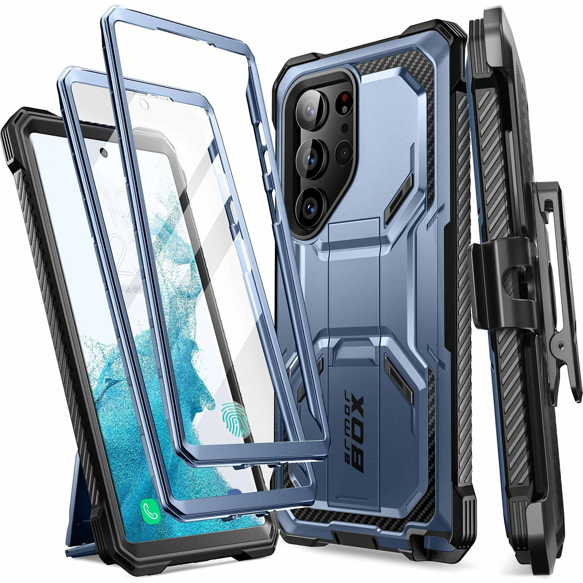 Schutzhülle Supcase i-Blason Armorbox SP+noSP für Galaxy S23 Ultra 5G, Blau