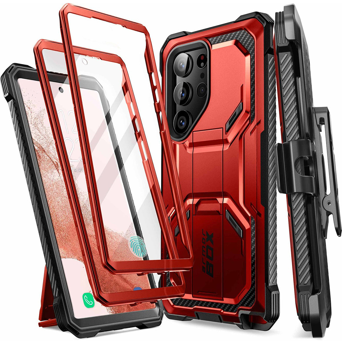 Schutzhülle Supcase i-Blason Armorbox SP+noSP für Galaxy S23 Ultra 5G, Rot