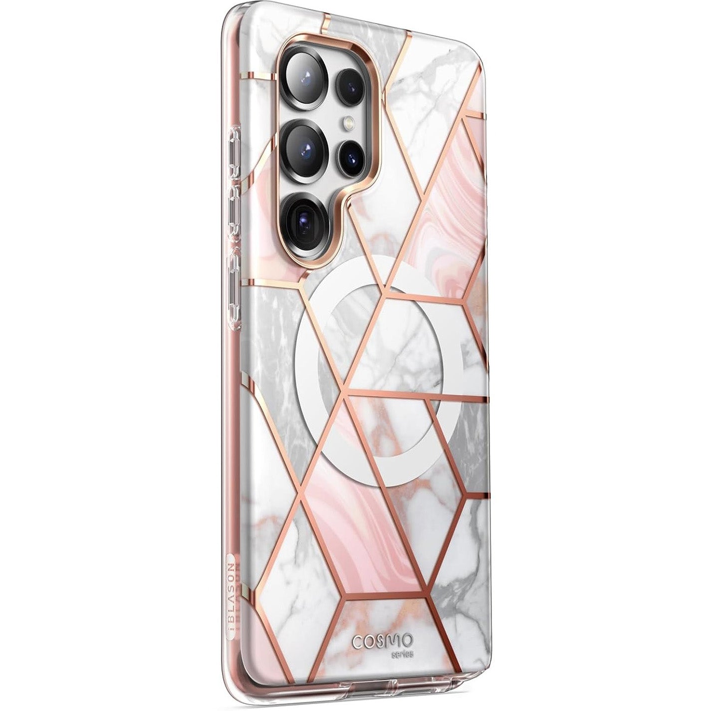 Handyhülle für Galaxy S25 Ultra, Supcase i-Blason Cosmo Mag SP für MagSafe, Marmor-Rosa