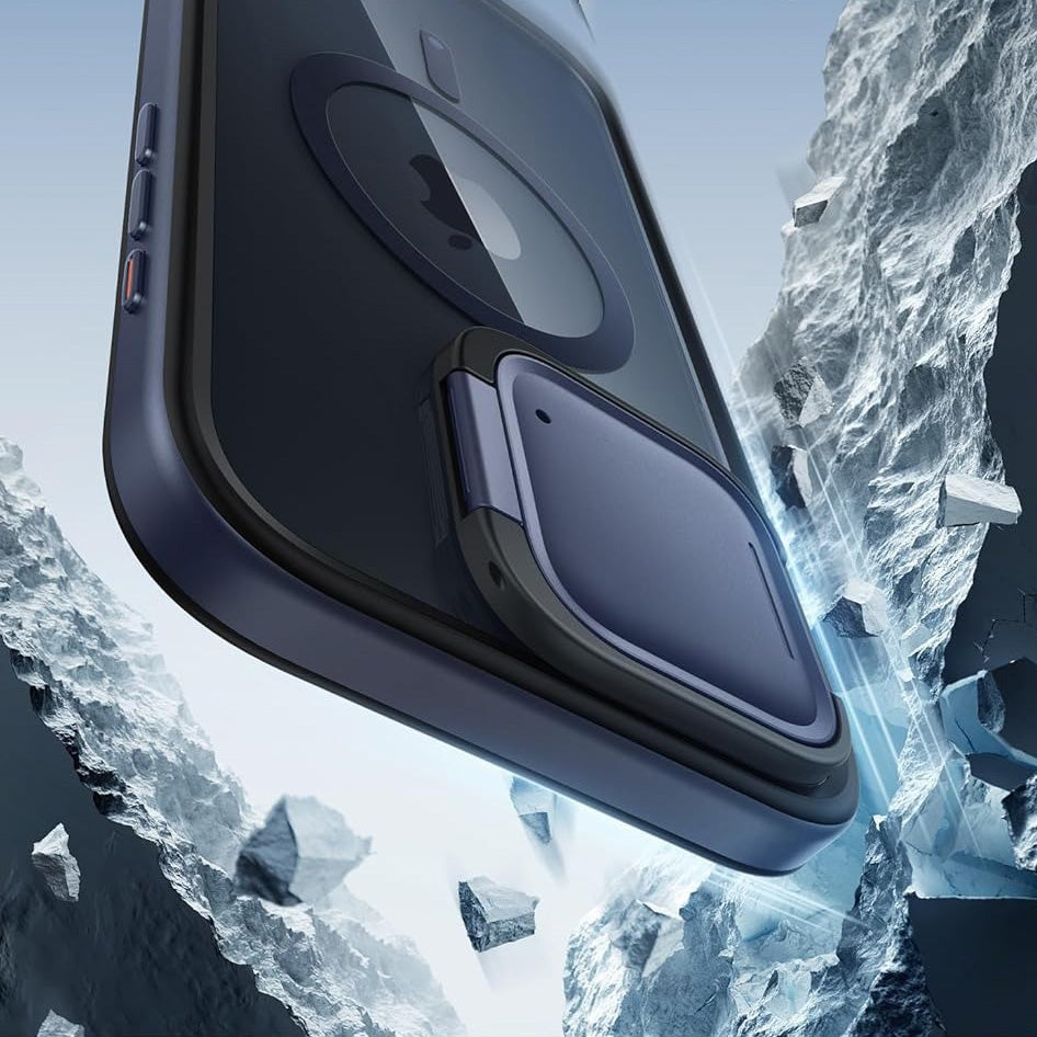 Schutzhülle für iPhone 15 Pro Max, Supcase i-Blason Shield Mag SP für MagSafe, Dunkelblau/Transparent
