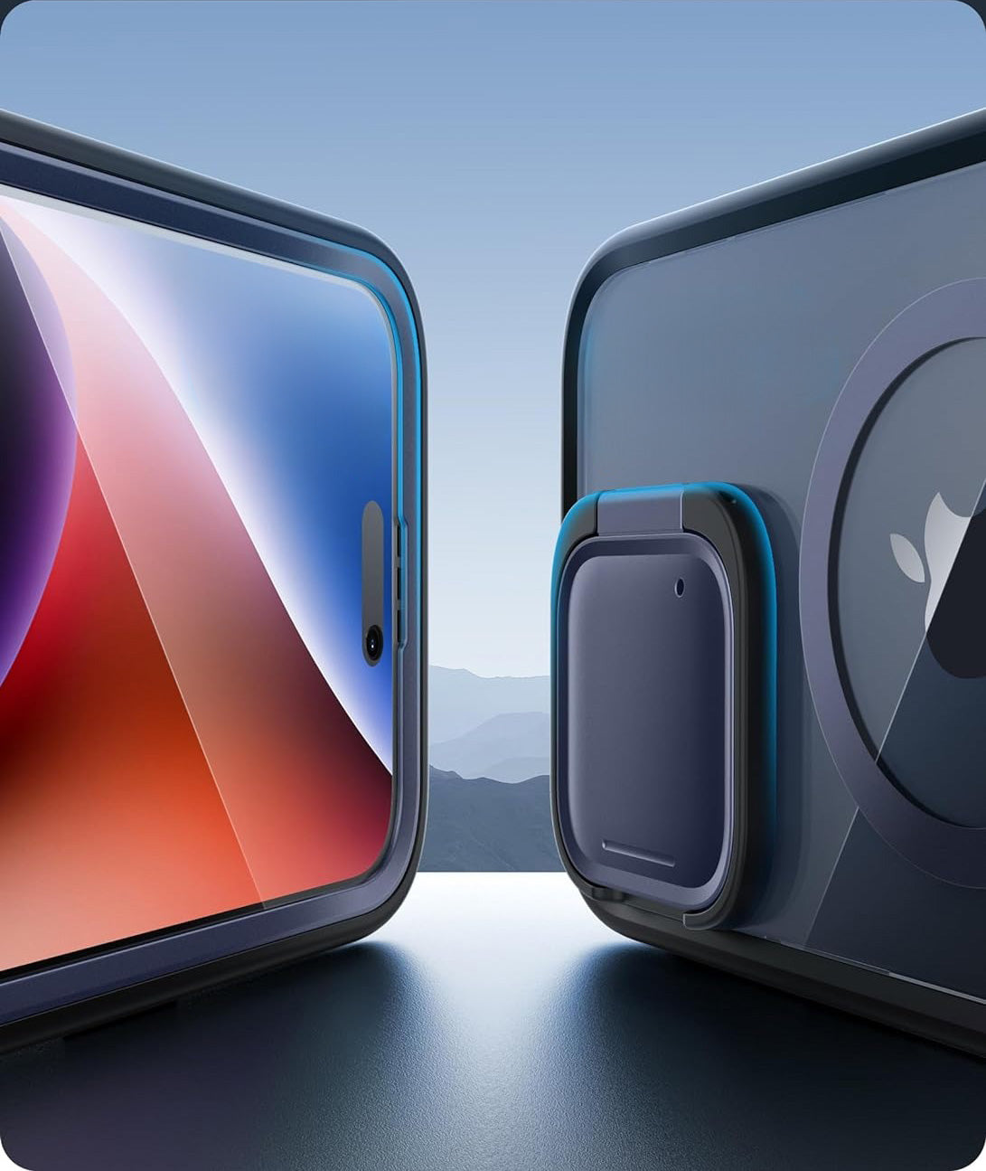Schutzhülle für iPhone 15 Pro Max, Supcase i-Blason Shield Mag SP für MagSafe, Dunkelblau/Transparent