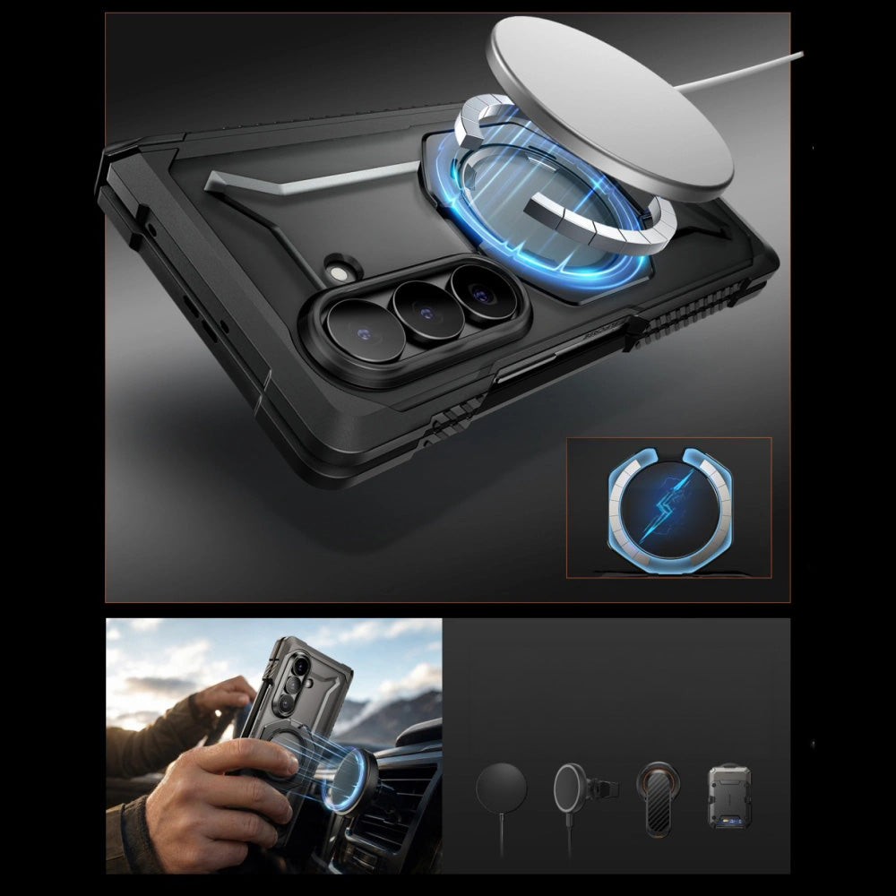 Handyhülle für Galaxy Z Fold8 Ultra, Supcase UB Grip Mag 2er-Set, mit MagSafe, Schwarz-Transparent