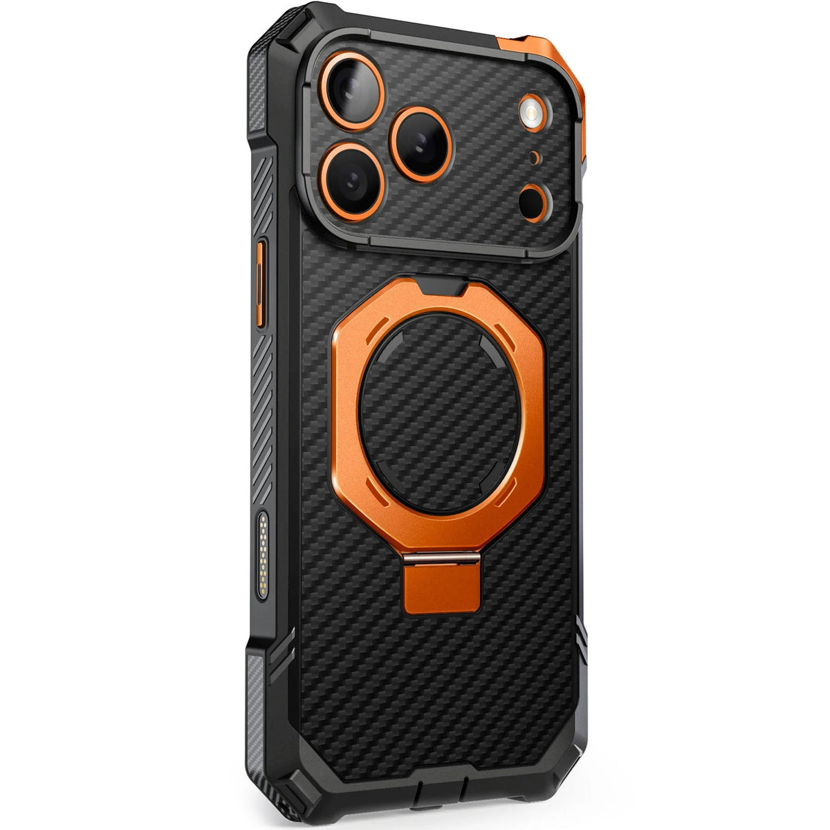 Handyhülle für iPhone 18 Pro Max / 17 Pro Max, Supcase UB Grip Mag (CC) mit MagSafe, Schwarz-Orange (10/11)