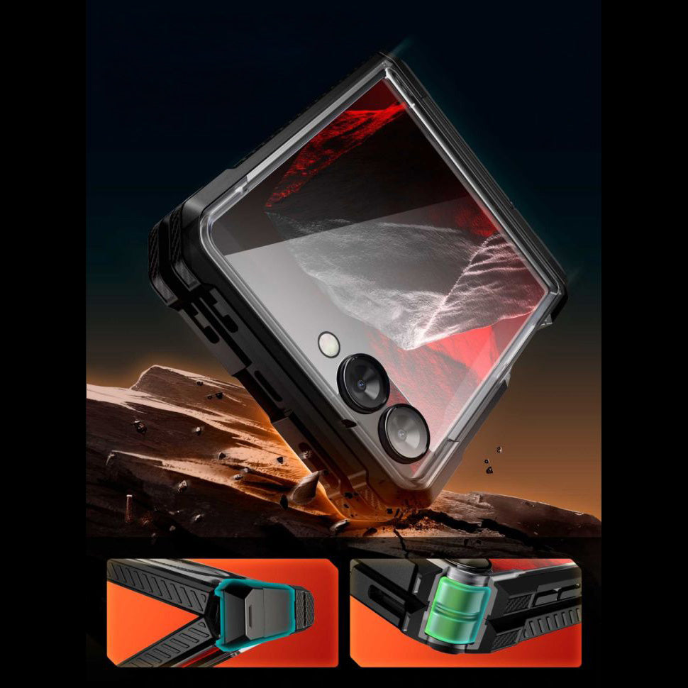 Handyhülle für Galaxy Z Flip8, Supcase UB Grip Mag mit MagSafe, Schwarz und Transparent