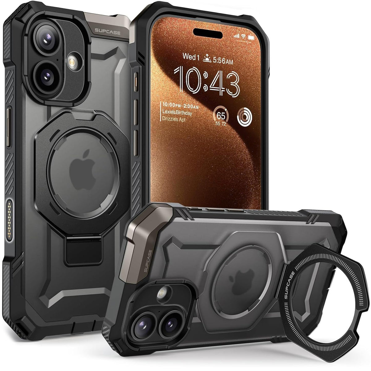 Handyhülle für iPhone 17, Supcase UB Grip Mag mit MagSafe (CC), Schwarz-Transparent