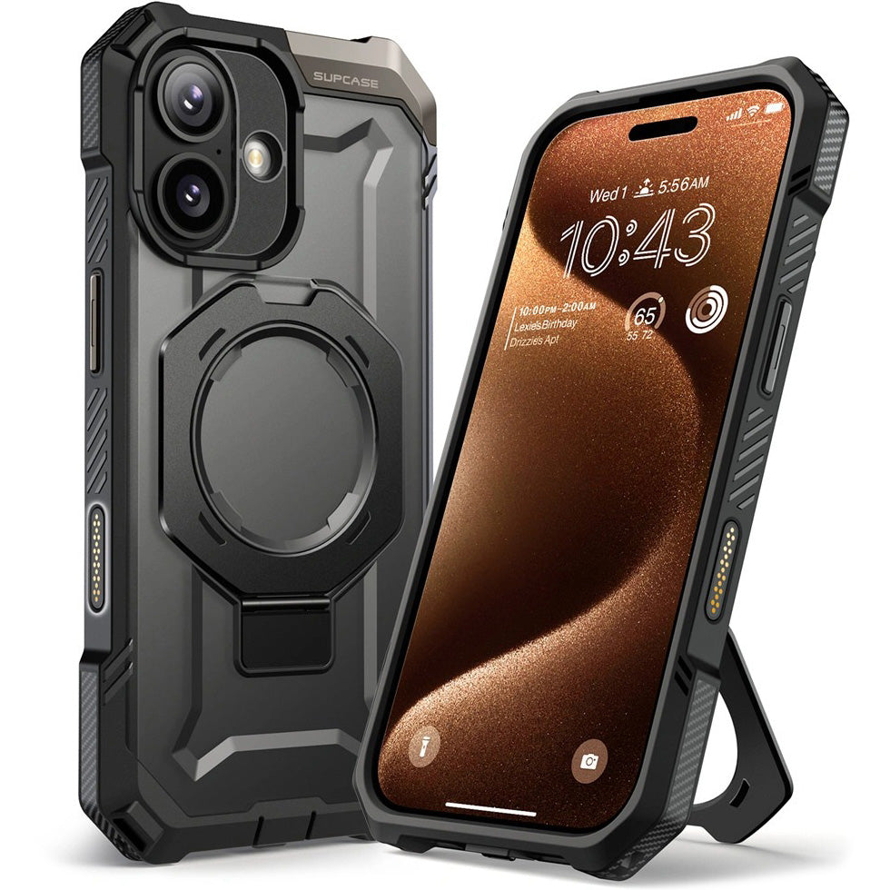 Handyhülle für iPhone 17, Supcase UB Grip Mag mit MagSafe (CC), Schwarz-Transparent