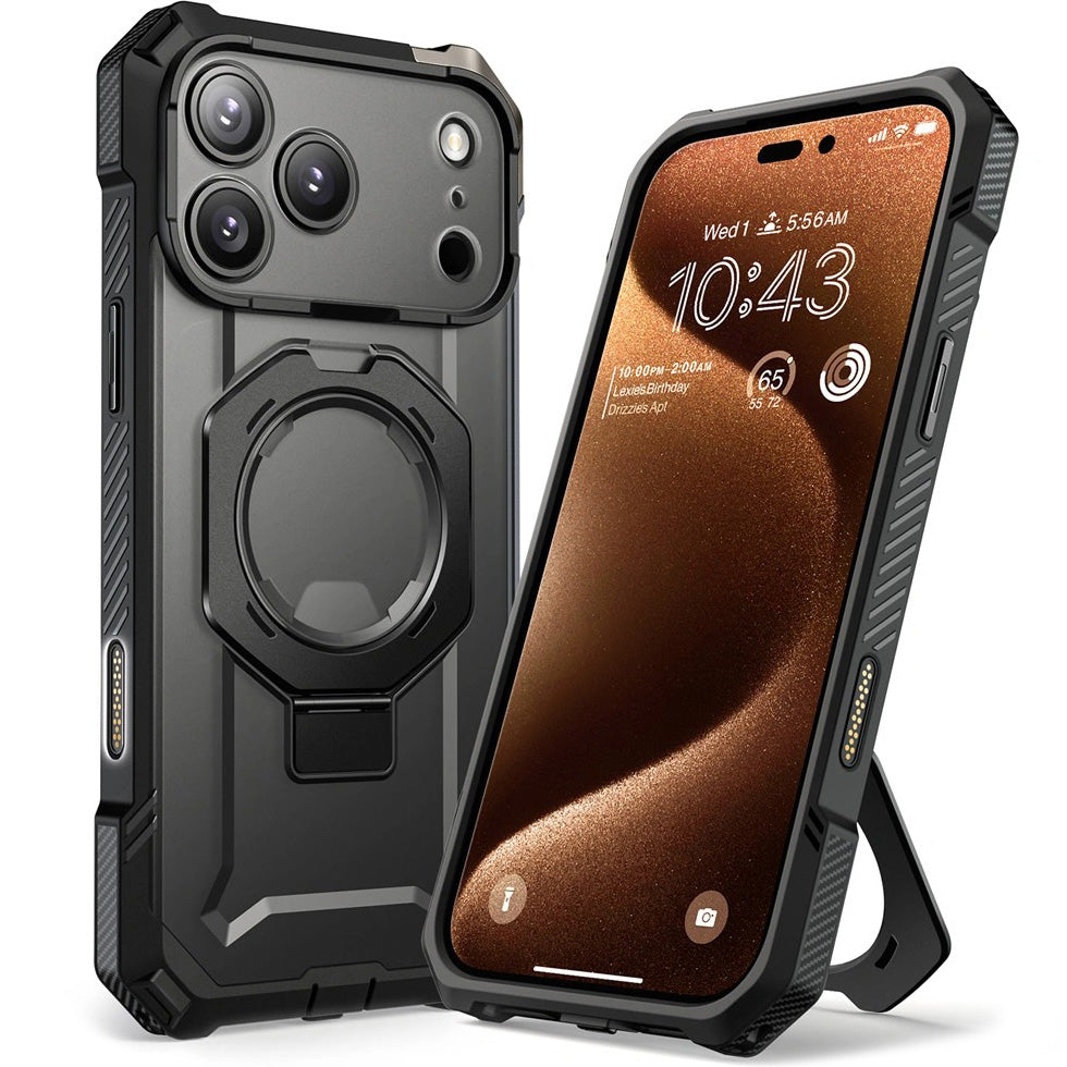 Handyhülle für iPhone 17 Pro Max, Supcase UB Grip Mag mit MagSafe (CC), Schwarz-Transparent