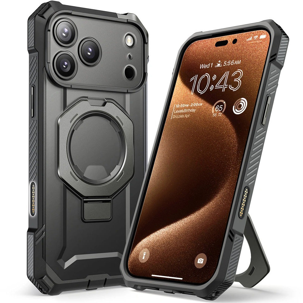 Handyhülle für iPhone 17 Pro Max, Supcase UB Grip Mag mit MagSafe (CC), Grau-Transparent
