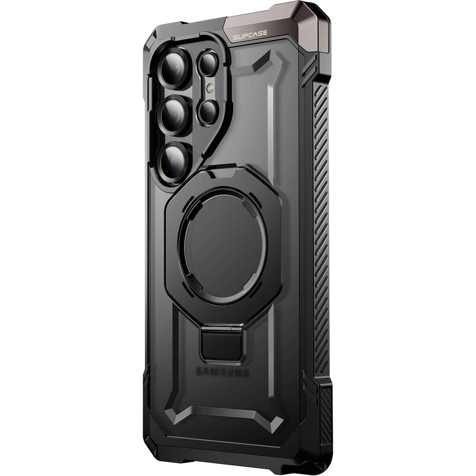 Handyhülle für Galaxy S25 Ultra, Supcase UB Grip Mag mit MagSafe, Schwarz-Transparent
