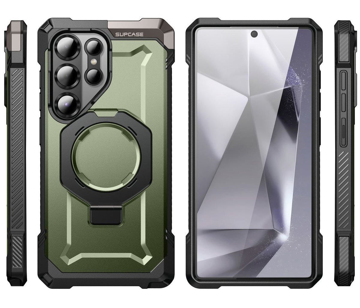 Handyhülle für Galaxy S25 Ultra, Supcase UB Grip Mag mit MagSafe, Schwarz-Grün