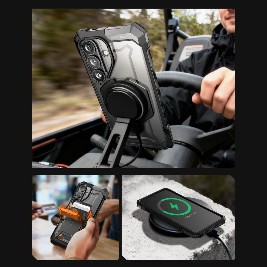 Handyhülle für Galaxy S26, Supcase UB Grip Mag mit MagSafe, Schwarz und Transparent