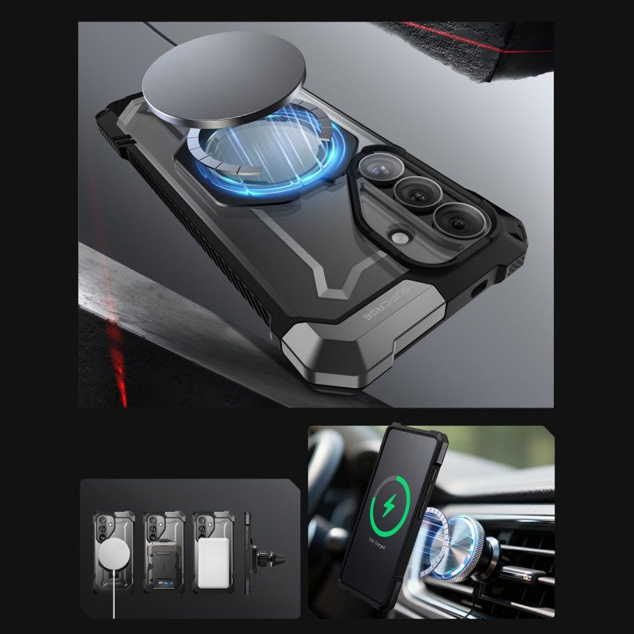Handyhülle für Galaxy S26, Supcase UB Grip Mag mit MagSafe, Schwarz und Transparent