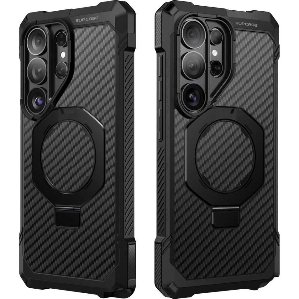 Handyhülle für Galaxy S26 Ultra, Supcase UB Grip Mag Aramid mit MagSafe, Schwarz mit Kohlefaser