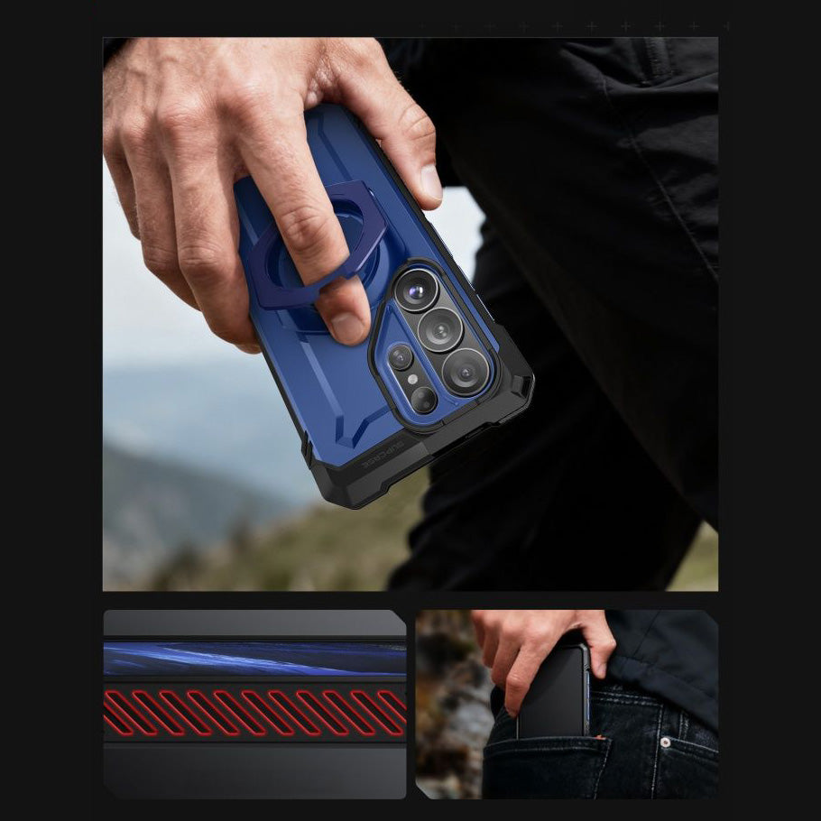 Handyhülle für Galaxy S26 Ultra, Supcase UB Grip Mag mit MagSafe, Blau-Schwarz