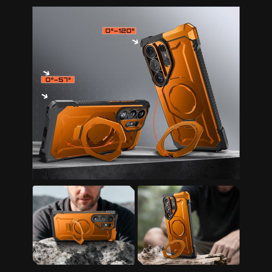 Handyhülle für Galaxy S26 Ultra, Supcase UB Grip Mag mit MagSafe, Orange-Grau