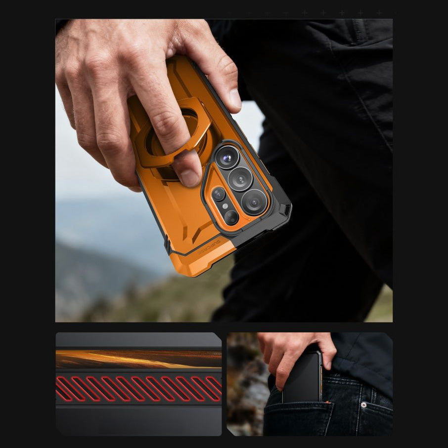 Handyhülle für Galaxy S26 Ultra, Supcase UB Grip Mag mit MagSafe, Orange-Grau