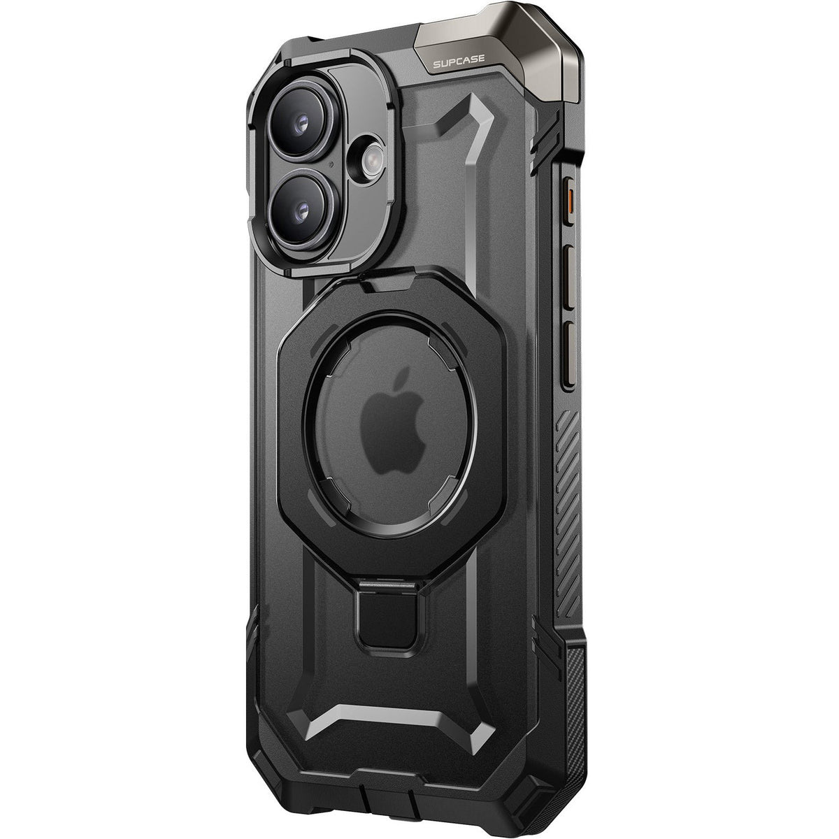 Handyhülle für iPhone 16, Supcase UB Grip Mag mit MagSafe (CC), Schwarz-Transparent