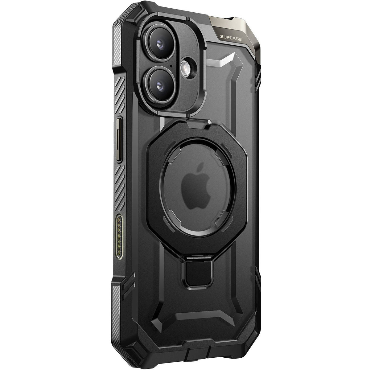 Handyhülle für iPhone 16, Supcase UB Grip Mag mit MagSafe (CC), Schwarz-Transparent