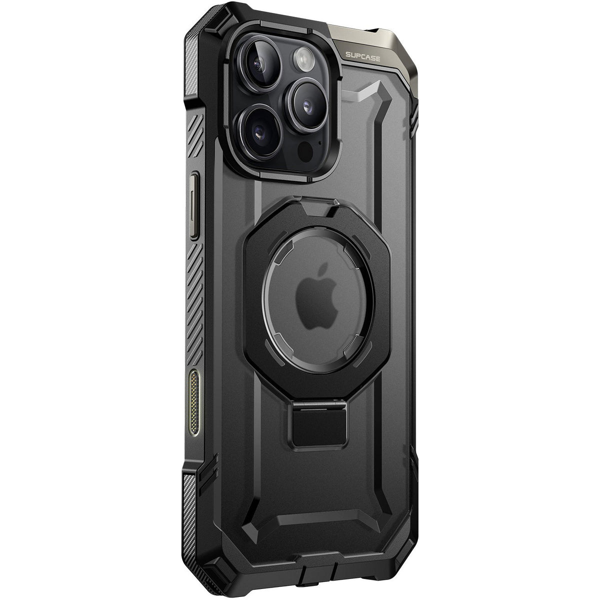 Handyhülle für iPhone 16 Pro Max, Supcase UB Grip Mag mit MagSafe (CC), Schwarz-Transparent