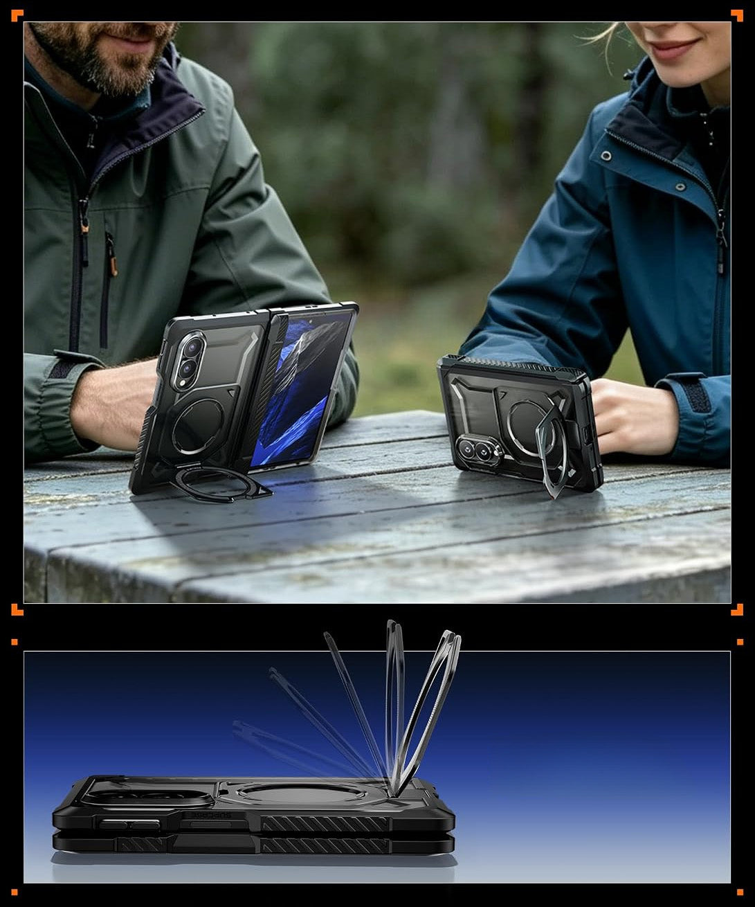 Handyhülle + Sichtschutzglas 9H für Galaxy Z Fold8, Supcase UB Grip Mag SPG Privacy mit MagSafe, Transparent und Schwarz (5/12)