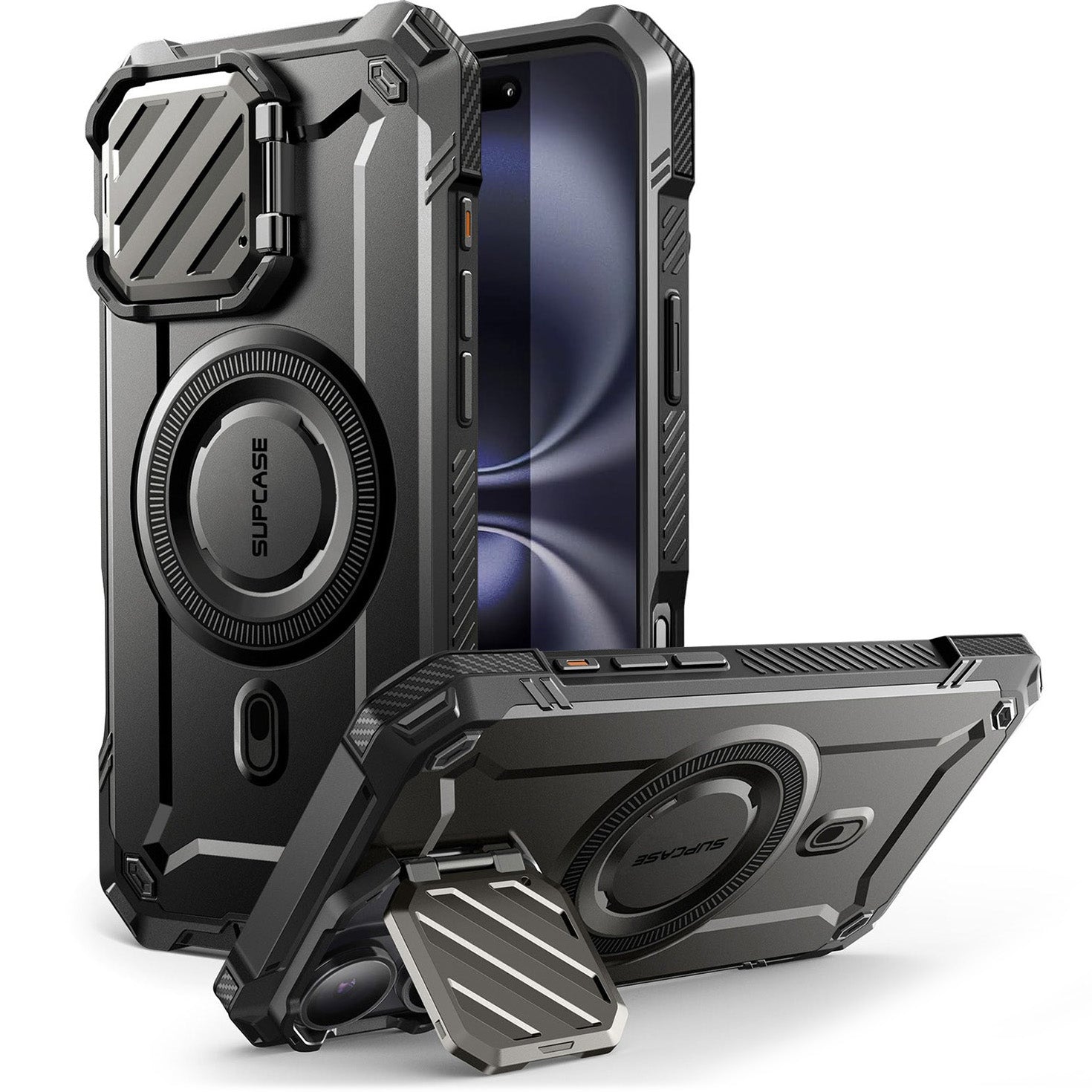 Handyhülle für iPhone 16, Supcase UB Mag XT mit MagSafe, Schwarz