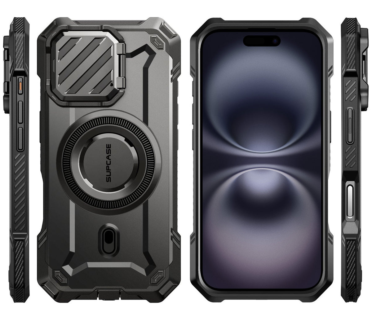 Handyhülle für iPhone 16, Supcase UB Mag XT mit MagSafe, Schwarz