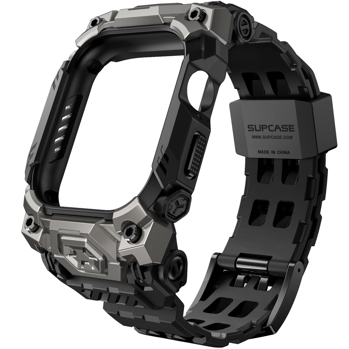 Schutzhülle mit Armband für Apple Watch 11 / 10 46mm, Supcase UB Ore, Schwarz-Grau