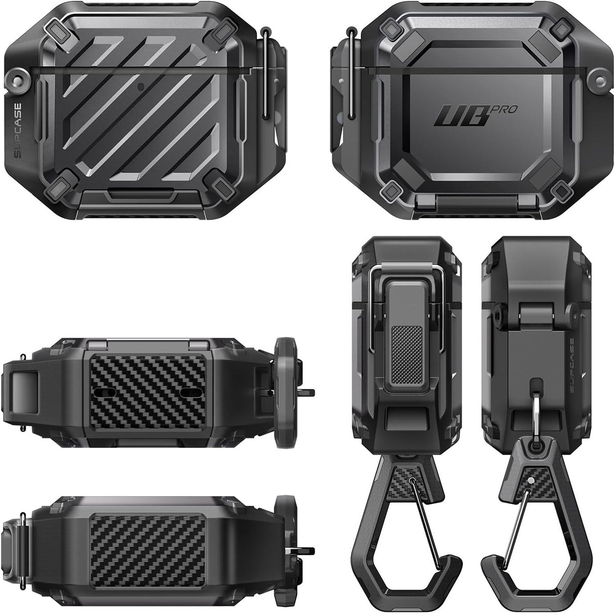 Schutzhülle für AirPods 4, Supcase UB Pro IP68 wasserdicht mit MagSafe, Schwarz