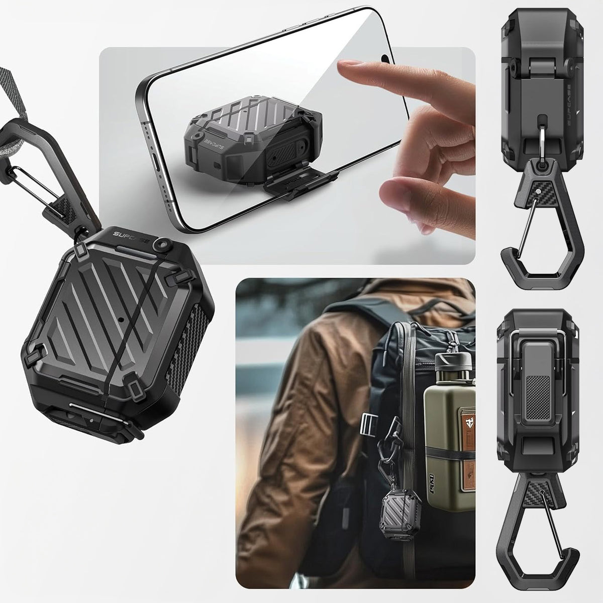 Schutzhülle für AirPods 4, Supcase UB Pro IP68 wasserdicht mit MagSafe, Schwarz