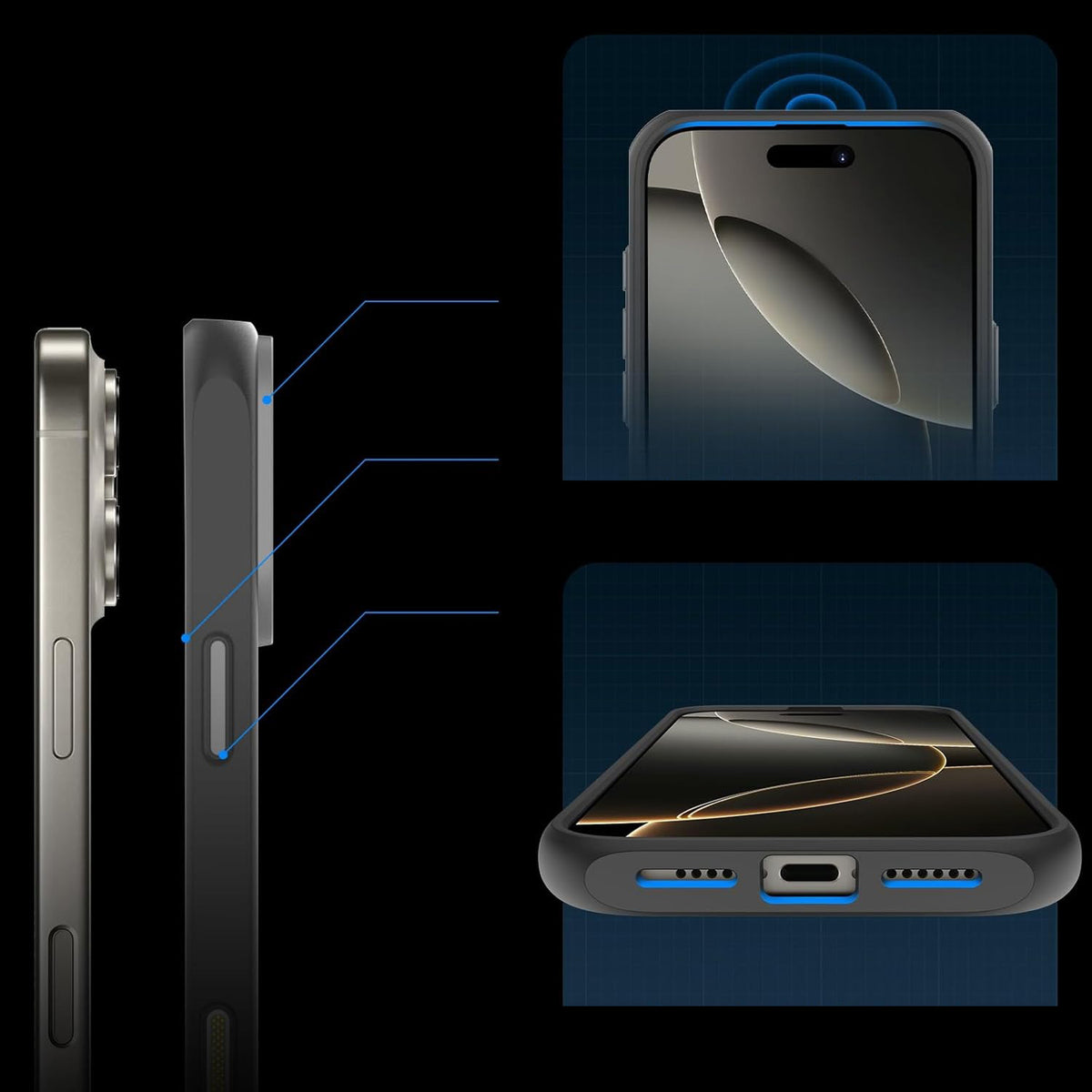 Handyhülle für iPhone 16 Pro Max, Supcase UB Mag mit MagSafe (CC), Transparent-Grau
