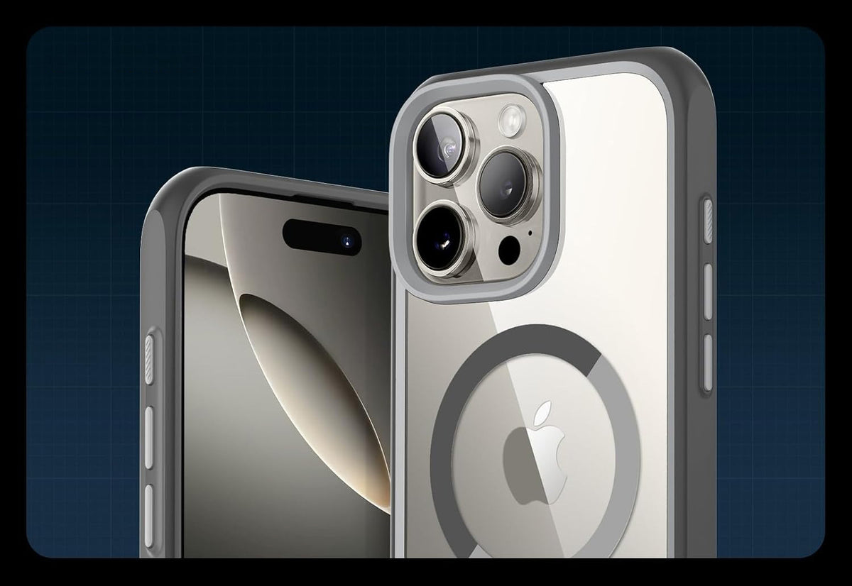 Handyhülle für iPhone 16 Pro Max, Supcase UB Mag mit MagSafe (CC), Transparent-Grau