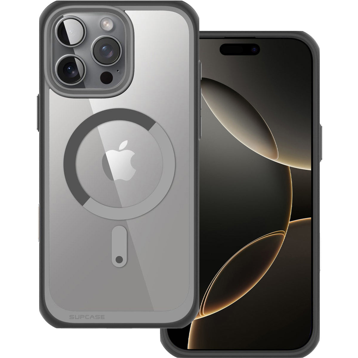 Handyhülle für iPhone 16 Pro Max, Supcase UB Mag mit MagSafe (CC), Transparent-Grau