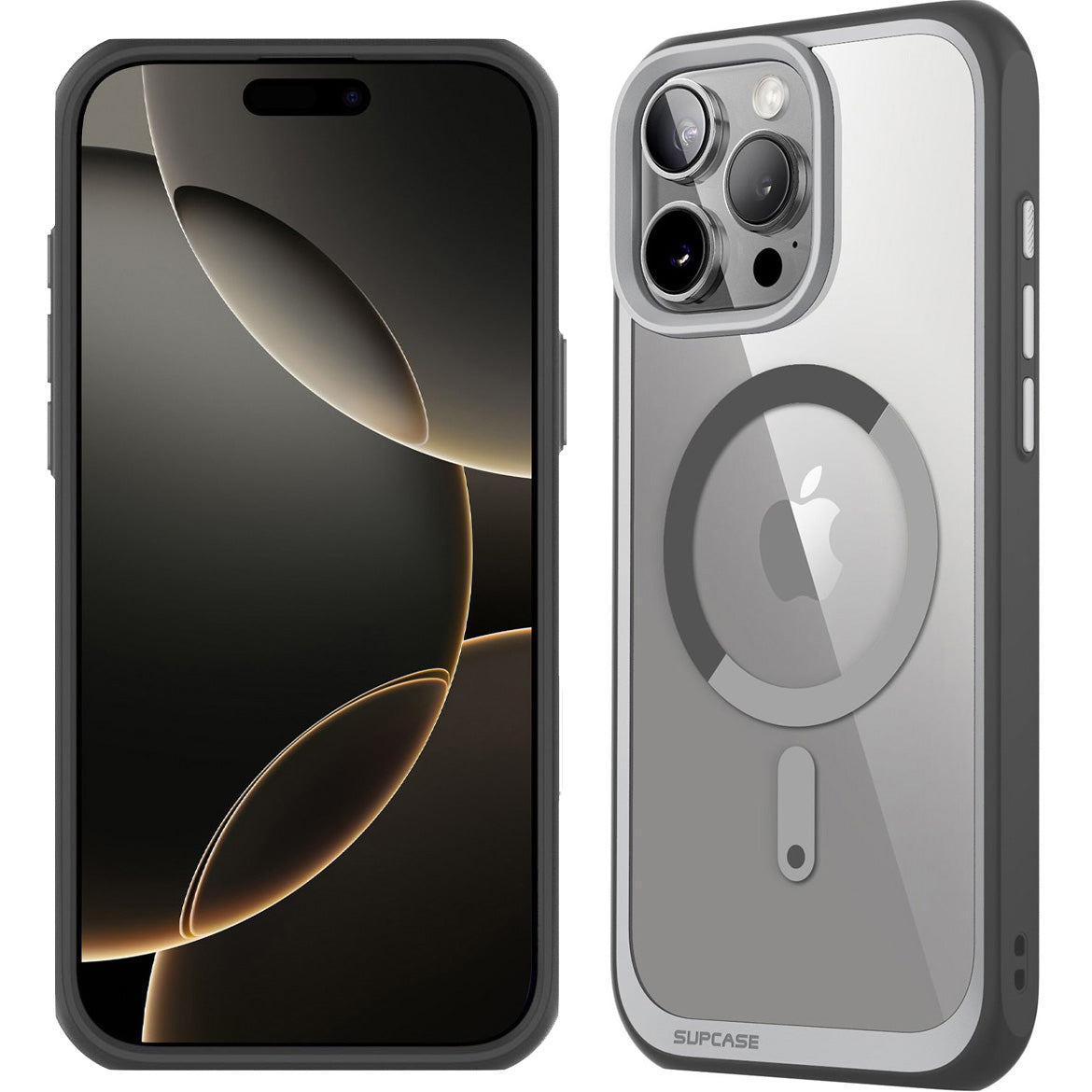 Handyhülle für iPhone 16 Pro Max, Supcase UB Mag mit MagSafe (CC), Transparent-Grau