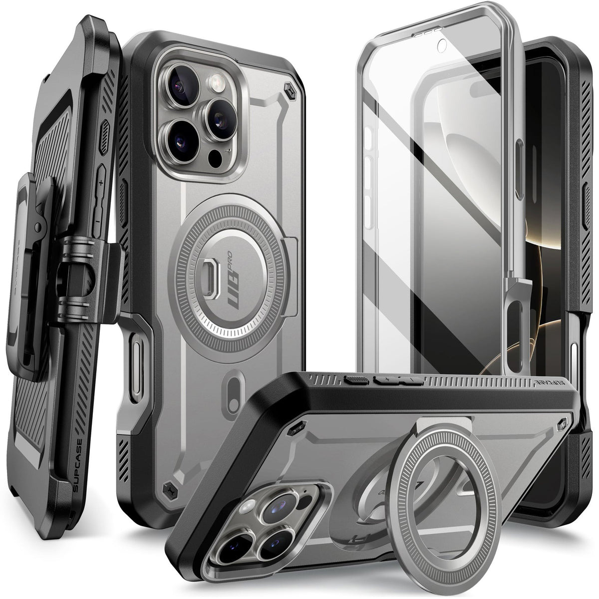 Handyhülle für iPhone 16 Pro, Supcase UB Pro Mag mit MagSafe SP, Grau