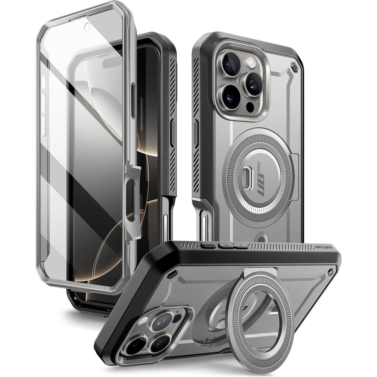 Handyhülle für iPhone 16 Pro, Supcase UB Pro Mag mit MagSafe SP, Grau