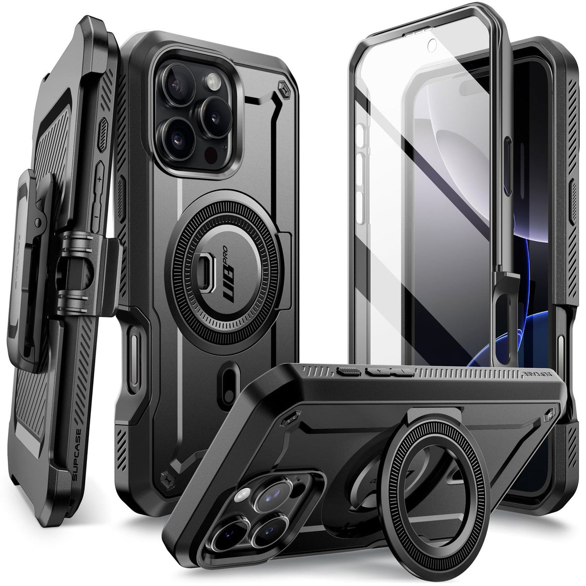 Handyhülle für iPhone 16 Pro Max, Supcase UB Pro Mag mit MagSafe SP, Schwarz