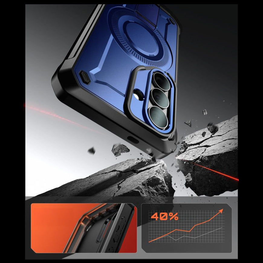 Handyhülle für Galaxy S26, Supcase UB Pro Mag mit MagSafe SP+noSP, Blau-Schwarz