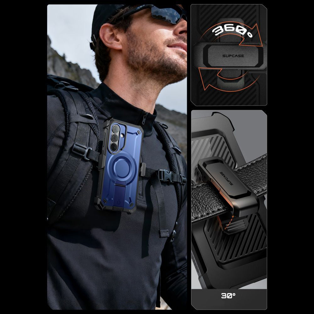 Handyhülle für Galaxy S26, Supcase UB Pro Mag mit MagSafe SP+noSP, Blau-Schwarz