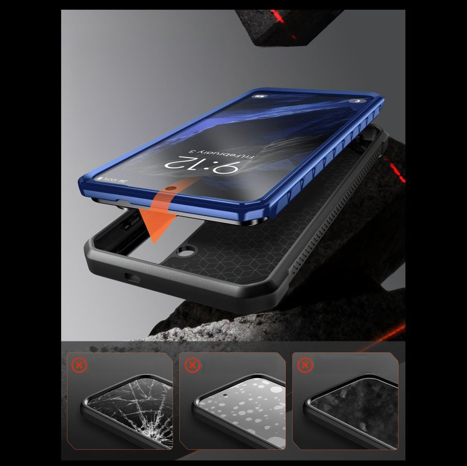 Handyhülle für Galaxy S26, Supcase UB Pro Mag mit MagSafe SP+noSP, Blau-Schwarz