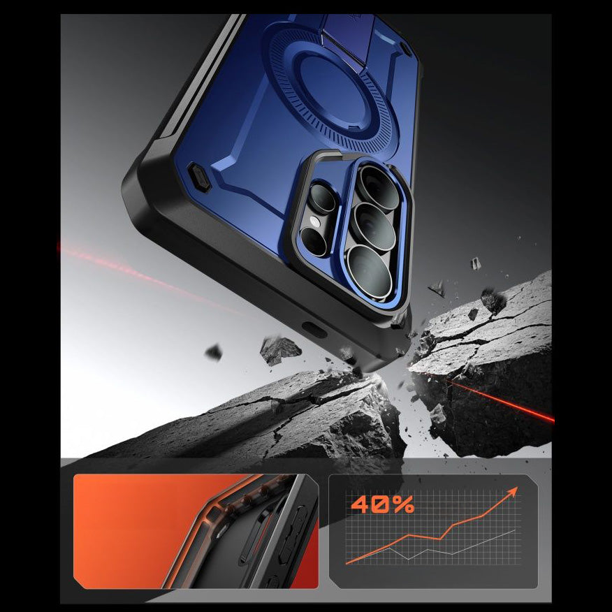 Handyhülle für Galaxy S26 Ultra, Supcase UB Pro Mag mit MagSafe SP+noSP, Blau-Schwarz