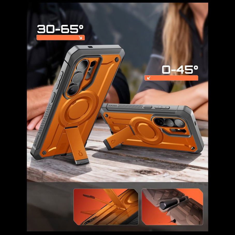 Handyhülle für Galaxy S26 Ultra, Supcase UB Pro Mag mit MagSafe SP+noSP, Orange-Grau