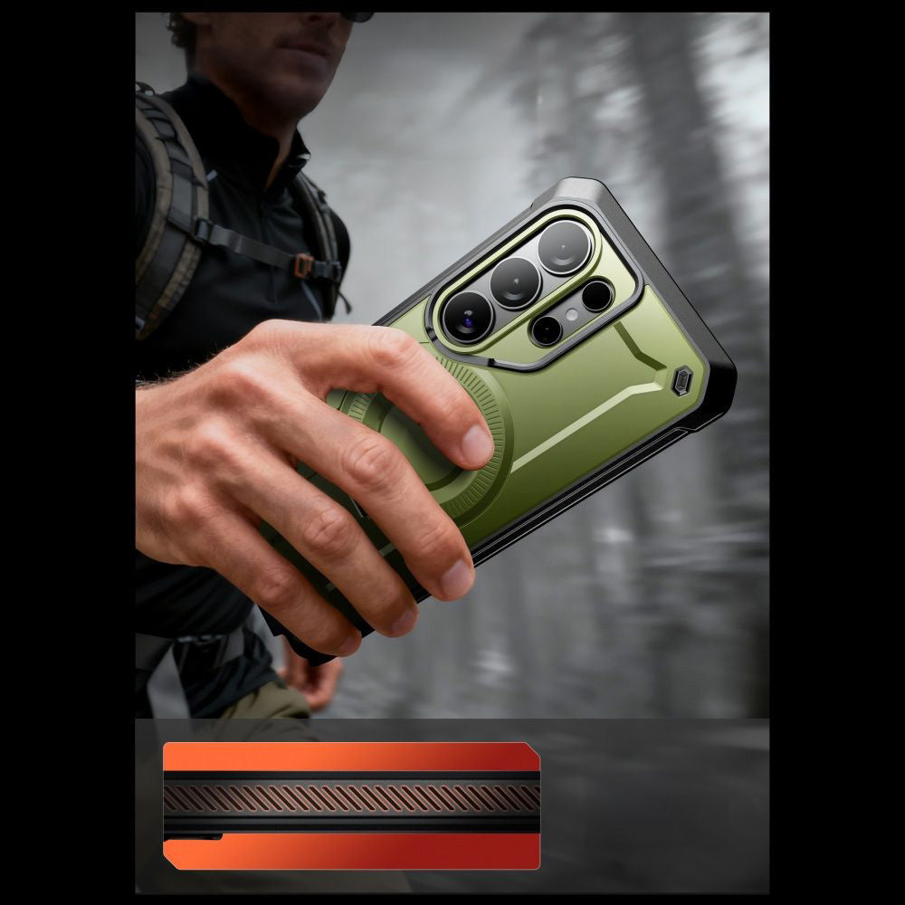 Handyhülle für Galaxy S26 Ultra, Supcase UB Pro Mag mit MagSafe SP+noSP, Grün-Schwarz