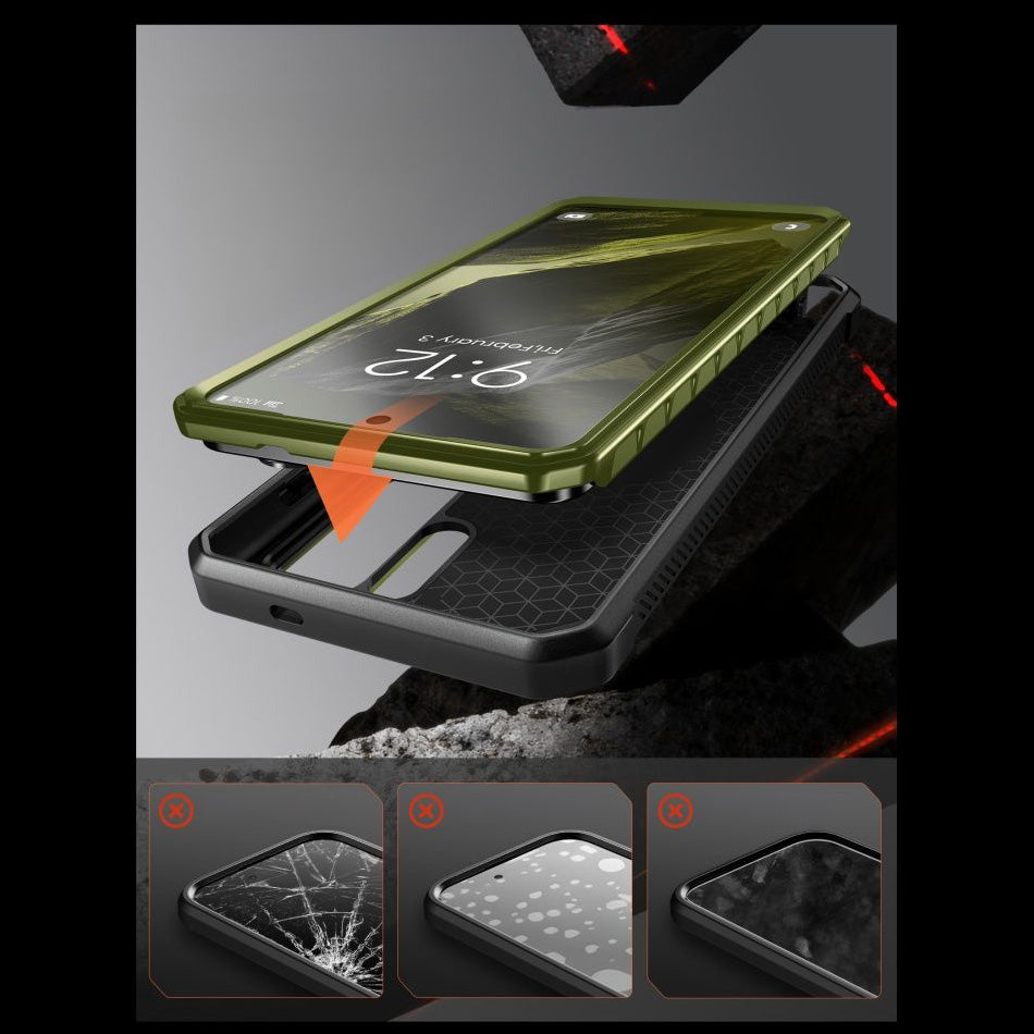 Handyhülle für Galaxy S26 Ultra, Supcase UB Pro Mag mit MagSafe SP+noSP, Grün-Schwarz