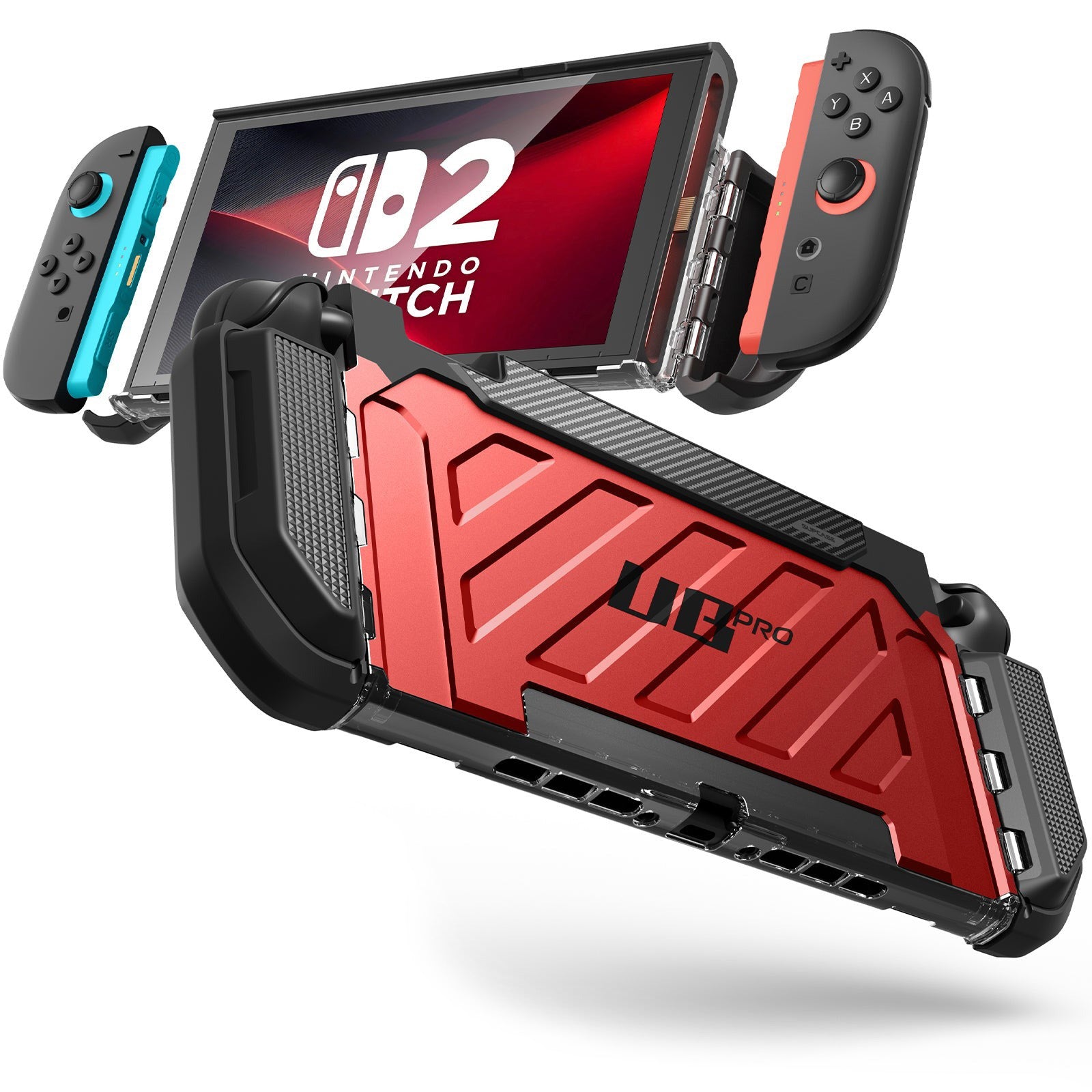 Schutzhülle für Nintendo Switch 2, Supcase UB Pro, Rot-Schwarz