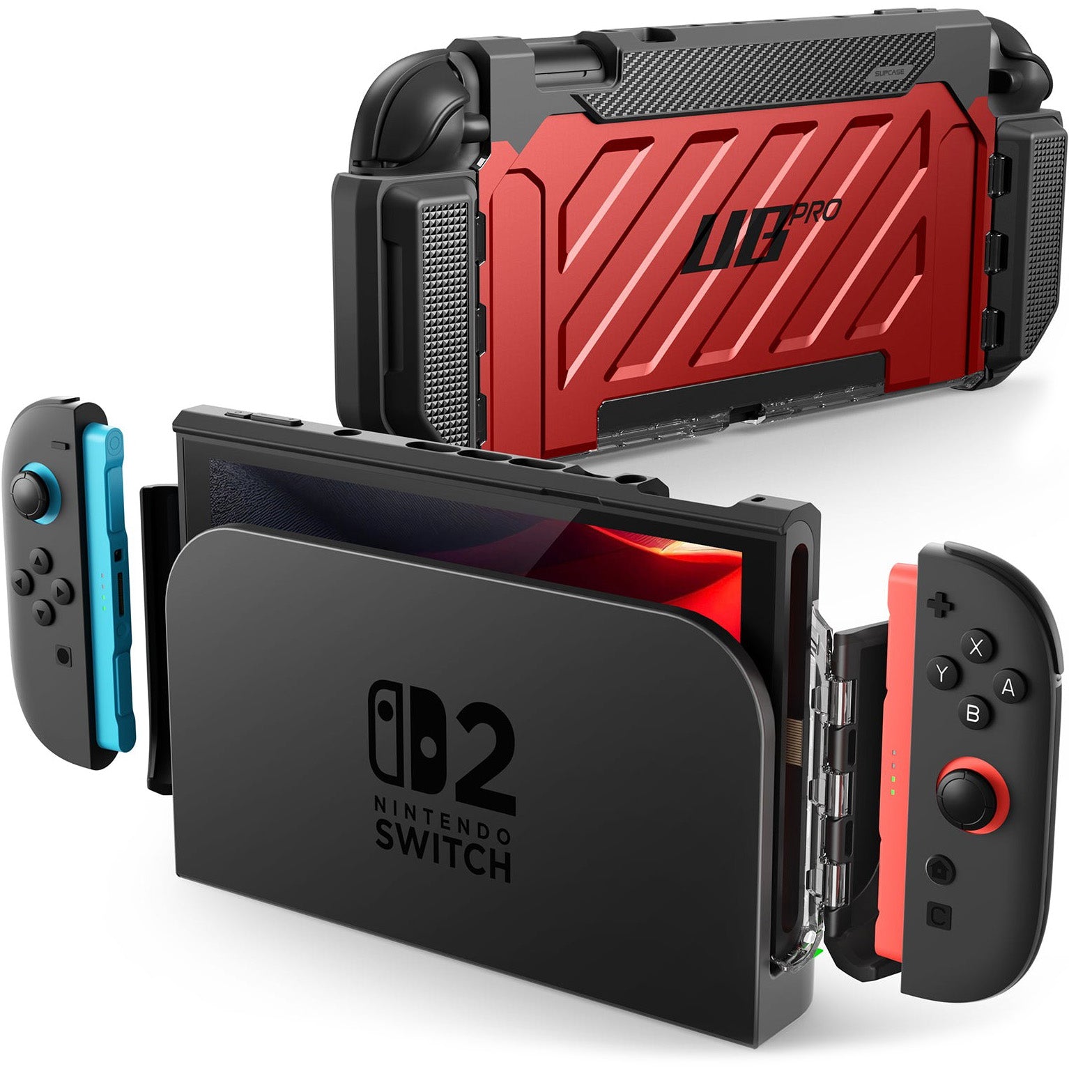 Schutzhülle für Nintendo Switch 2, Supcase UB Pro, Rot-Schwarz