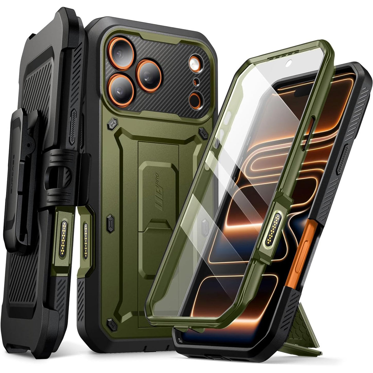 Handyhülle für iPhone 17 Pro, Supcase UB Pro SP (CC), Schwarz-Grün