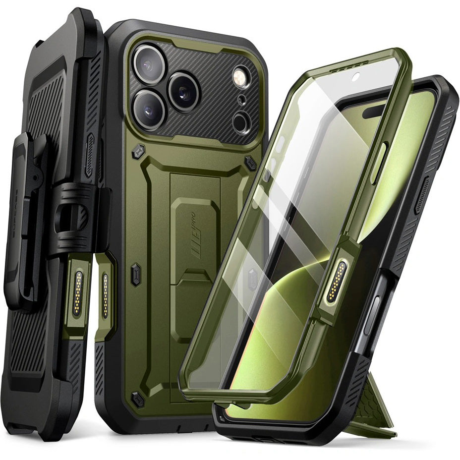 Handyhülle für iPhone 17 Pro Max, Supcase UB Pro SP (CC), Schwarz-Grün